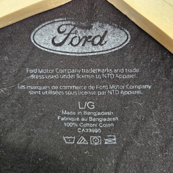 Ford Mustang T-Shirt Motorsports Classic Muscle Car Mens Sz L Black Short Sleeve - Picture 8 of 10